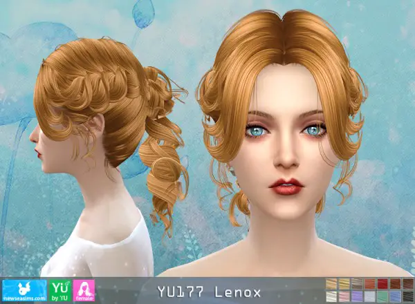 NewSea: YU177 Lenox hair for Sims 4