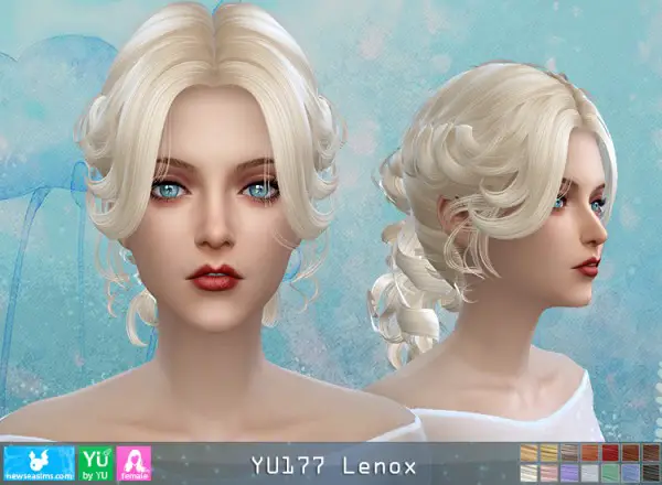 NewSea: YU177 Lenox hair for Sims 4