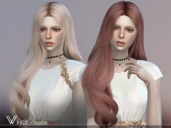 The Sims Resource: WINGS OE0208 hair for Sims 4