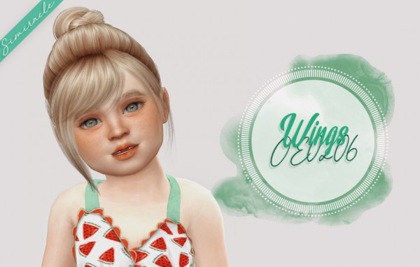 Simiracle: Wings OE0206 hair retextured   Toddler Version for Sims 4