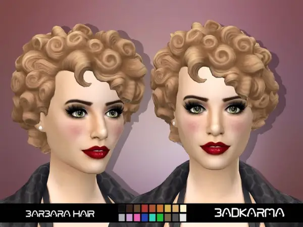 The Sims Resource: Barbara Hair retextured by BADKARMA for Sims 4