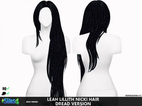 Coupure Electrique: LeahLillith`s Nicki hair retextured dread version for Sims 4