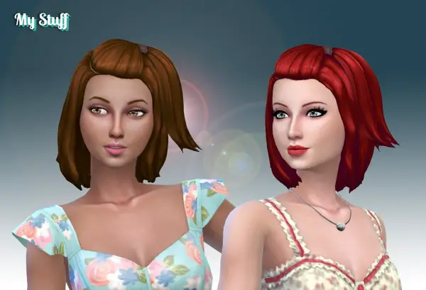 Mystufforigin: Melanie Hair retextured V2 for Sims 4