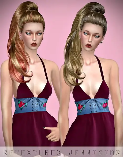 Jenni Sims: Newsea`s Sweet Villain hair retextured for Sims 4