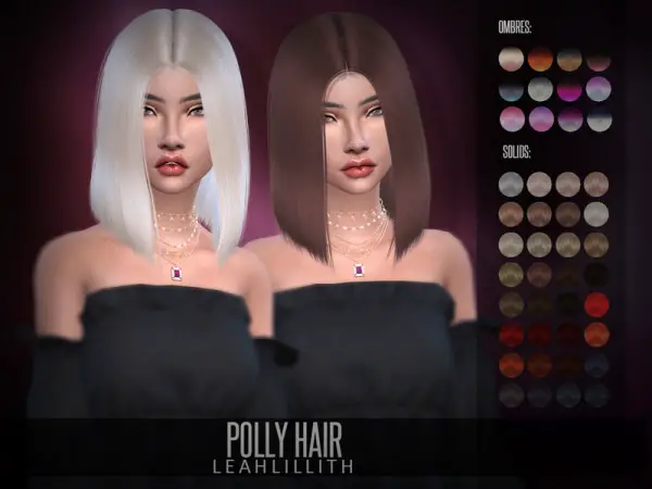 The Sims Resource: Polly Hair by LeahLillith for Sims 4
