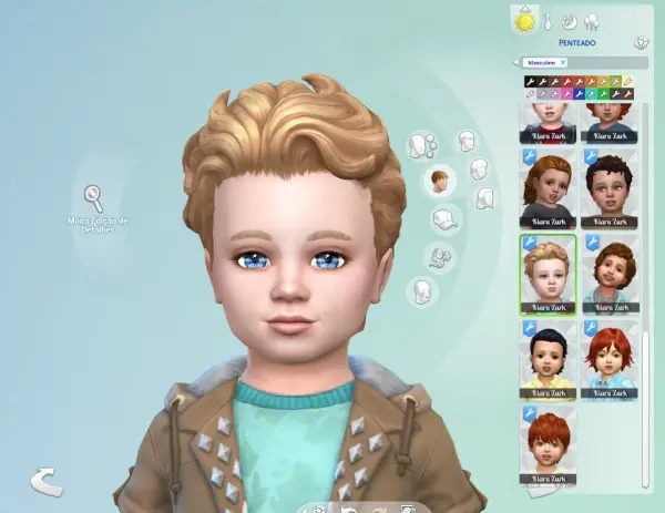 Mystufforigin: Swept Back Wavy hair retextured for Toddlers for Sims 4