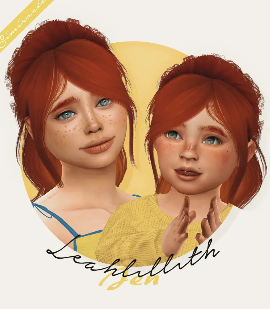 Sims 4 Hairs ~ Simiracle: LeahLillith`s Jen hair retetured - kids and ...