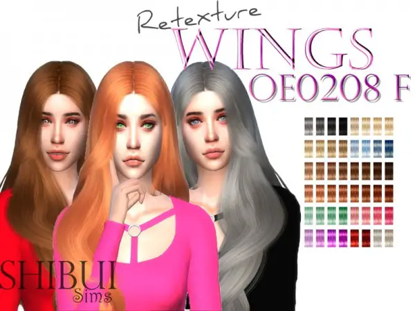 The Sims Resource: Wings OE0208 hair retextured byShibui Sims for Sims 4