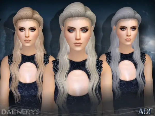 The Sims Resource: Daenerys hair by Ade Darma for Sims 4
