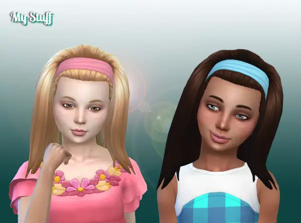 Mystufforigin: Frances Hair retextured for girls for Sims 4