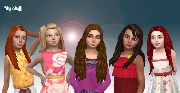 Mystufforigin: Girls Long Hair Pack 14 for Sims 4
