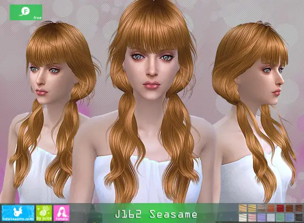 NewSea: J169 Seasame hair for Sims 4