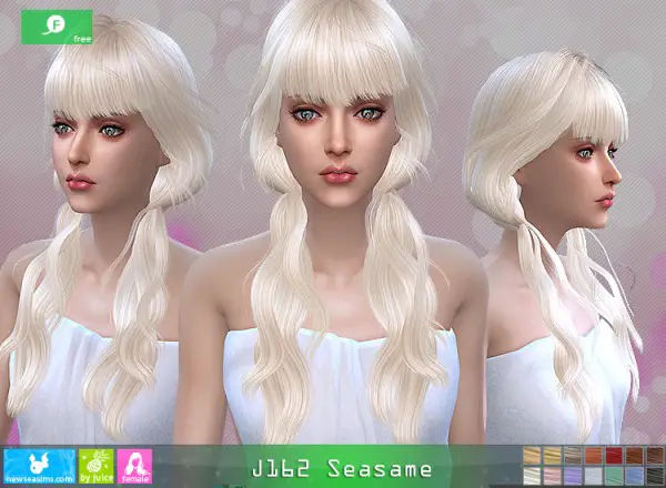 NewSea: J169 Seasame hair - Sims 4 Hairs