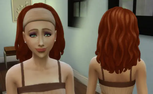 Mystufforigin: Long Wavy Bandana hair retextured for Sims 4