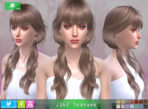 NewSea: J169 Seasame hair for Sims 4