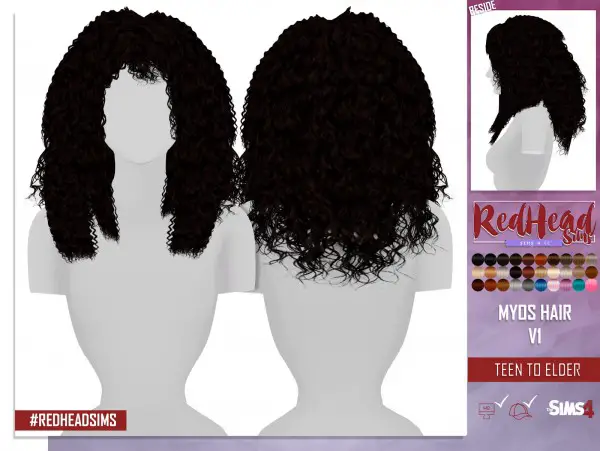 Coupure Electrique: Myos hair retextured version 1 for Sims 4