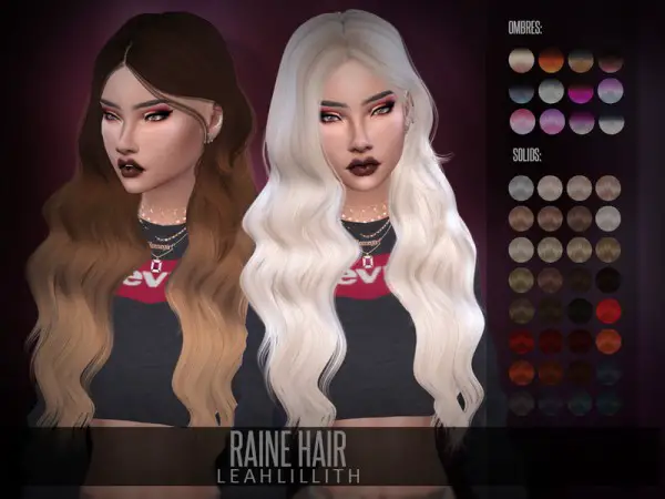 The Sims Resource: Raine Hair by LeahLillith for Sims 4