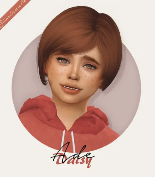 Simiracle: AdeDrma`s Daisy hair retextured   Kids dn Toddlers version for Sims 4