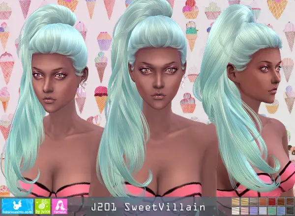 NewSea: J201 Sweet Villain hair for Sims 4