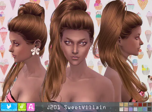 NewSea: J201 Sweet Villain hair for Sims 4