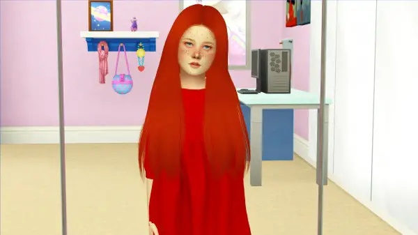  Coupure Electrique: Simplciaty`s Belive hair retextured kids version for Sims 4