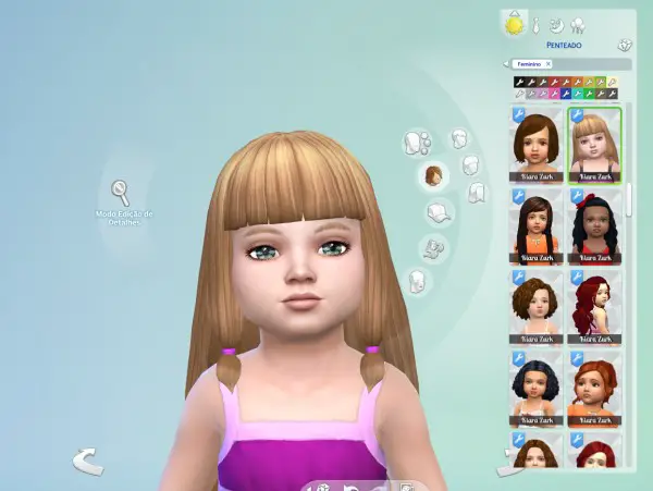 The Sims Resource: Lila Hair retextured for toddlers for Sims 4
