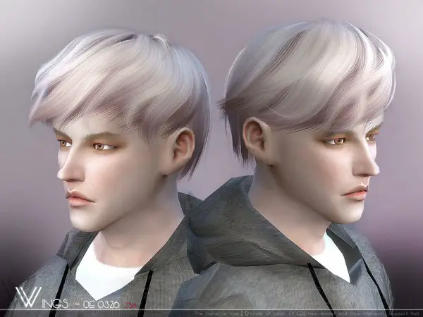 The Sims Resource: WINGS OE0326 hair for Sims 4