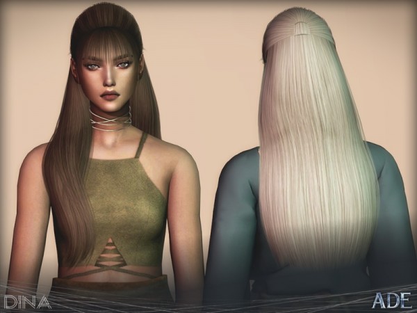 The Sims Resource: Dina hair by Ade Darma for Sims 4