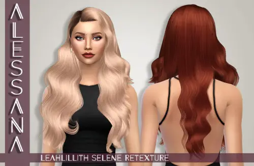 Alessana Sims: LeahLillith`s Selene hair retextured for Sims 4