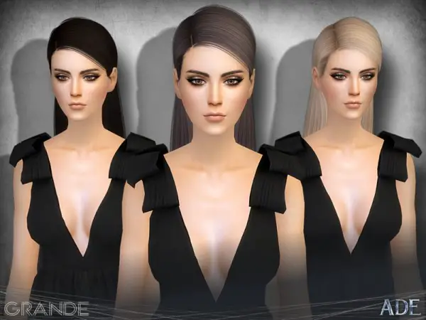 The Sims Resource: Grande hair by Ade Darma for Sims 4