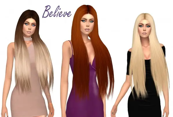Sims Fun Stuff: Believe hair retextured for Sims 4