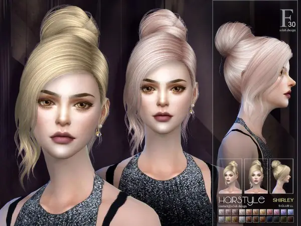 The Sims Resource: Shirley n20 hair by S Club for Sims 4