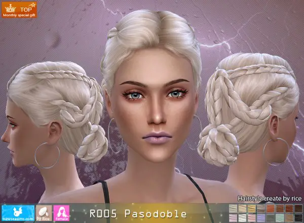 NewSea: R005 Pasodoble hair for Sims 4