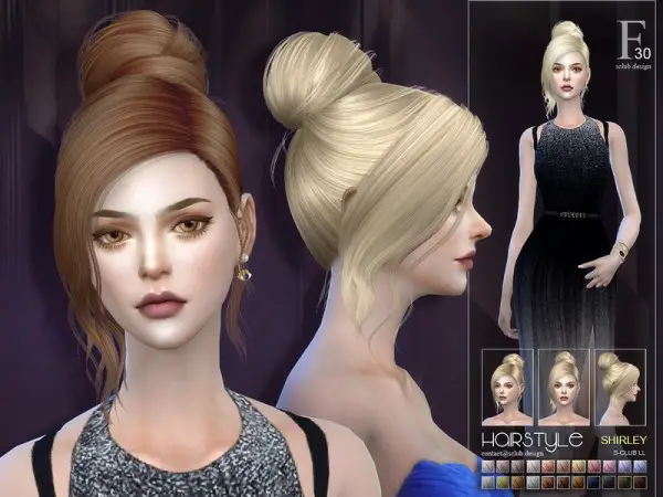 The Sims Resource: Shirley n20 hair by S Club for Sims 4