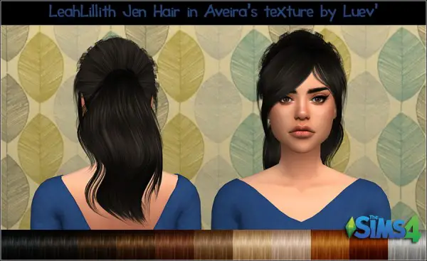 Mertiuza: LeahLillith`s Jen hair retextured for Sims 4