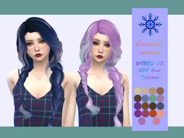 The Sims Resource: WINGS OE0316 Hair Retextured by Lisaminicatsims for Sims 4