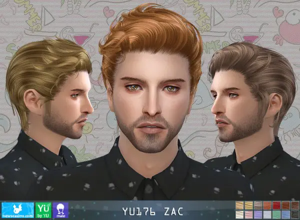 New Sea: JU 176 Zac hair for Sims 4