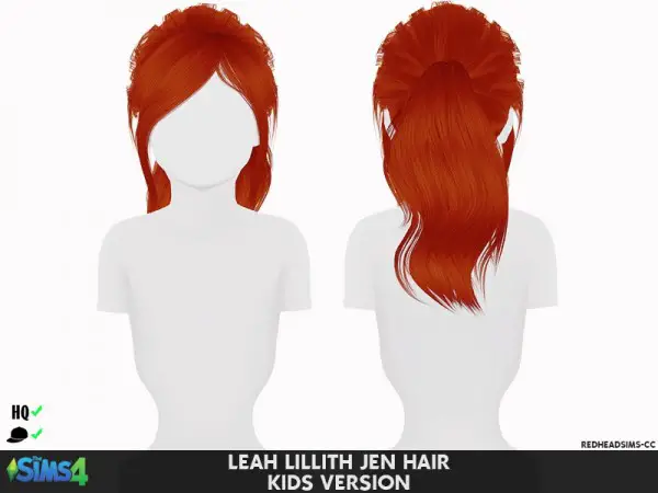 Coupure Electrique: LeahLillith`s Jen hair retetured   kids and toddlers version for Sims 4