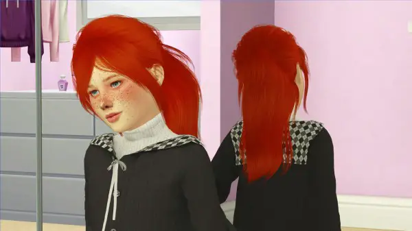 Coupure Electrique: LeahLillith`s Jen hair retetured   kids and toddlers version for Sims 4