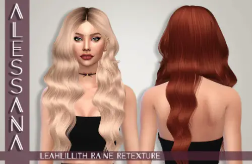 Alessana Sims: LeahLillith`s Raine Hair retextured for Sims 4