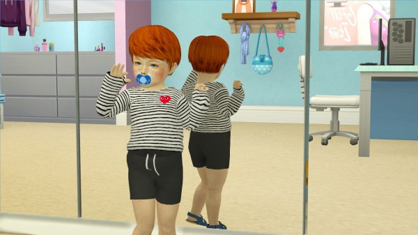 Coupure Electrique: MAY 281 hair retextured toddler version for Sims 4