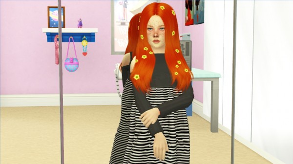 Coupure Electrique: LeahLillith`s Saci hair retetured   kids version for Sims 4