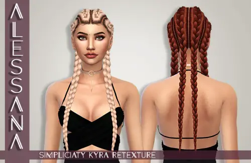Alessana Sims: Simpliciaty`s Kyra hair retextured for Sims 4
