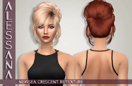 Alessana Sims: Newsea`s Crescent Hair retextured for Sims 4