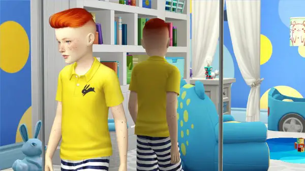 Coupure Electrique: Anto`s Flame hair retextured kids and toddlers version for Sims 4