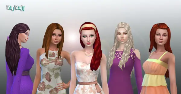 Mystufforigin: Female Long Hair Pack 16 for Sims 4