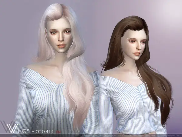 The Sims Resource: WINGS OE0414 hair for Sims 4