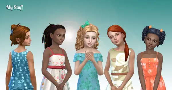 Mystufforigin: Girls Tied Hairs Pack 7 for Sims 4