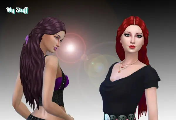 Mystufforigin: Lydia Hairstyle Retextured for Sims 4