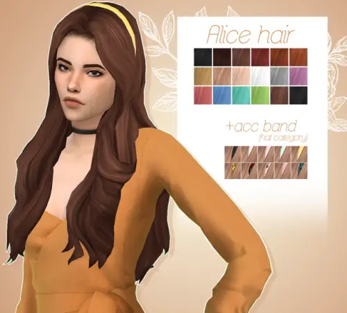 Merakisims: Alice hair + acc band for Sims 4